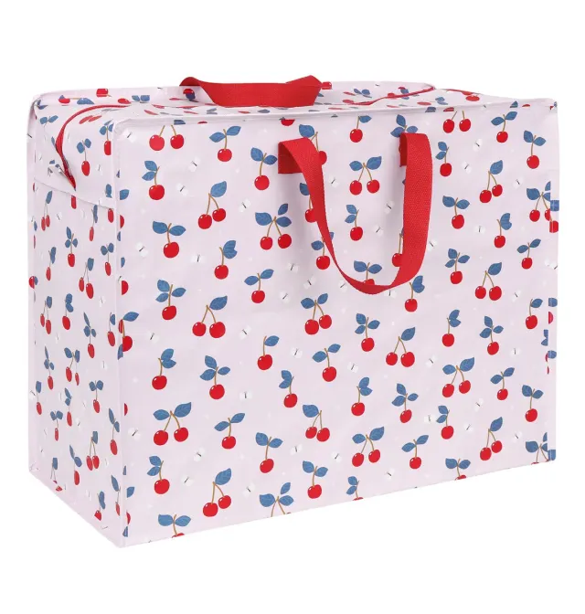 A Little Lovely Company Kersen XL opbergtas roze met rits