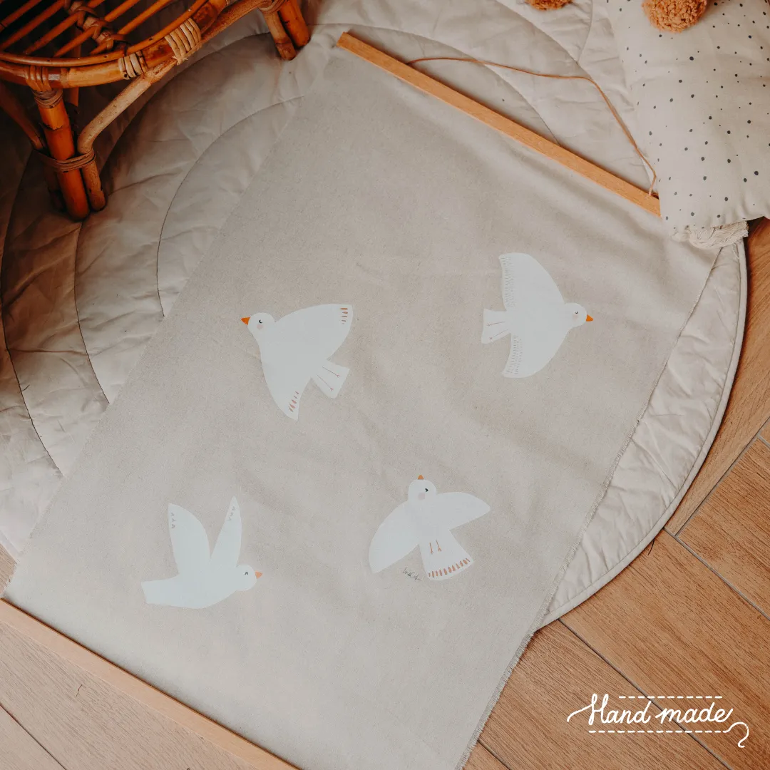 Lori & Cookie Kidsdeco Vogels XXL wandkleed 50x75cm linnen