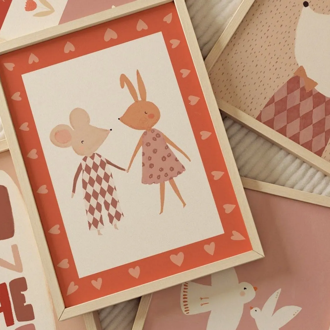 Lori & Cookie Kidsdeco Mevrouw Peer poster 21x30cm ruitjes
