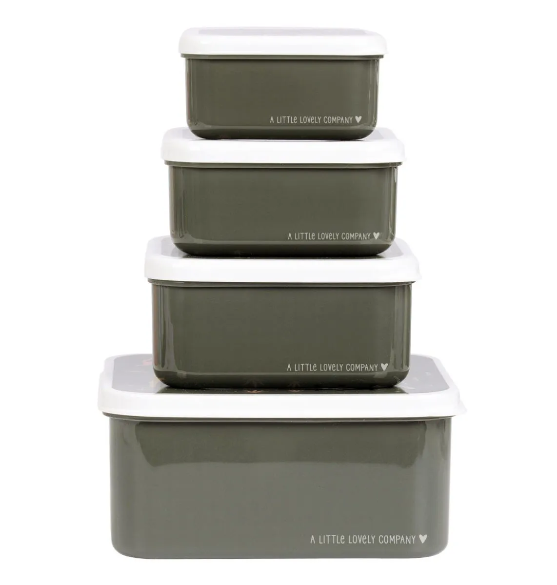 A Little Lovely Company Savanne lunch & snackbox set 4-delig grijs