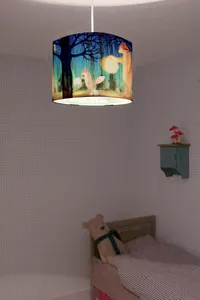 Hartendief Forest hanglamp 30 cm wit met dieren