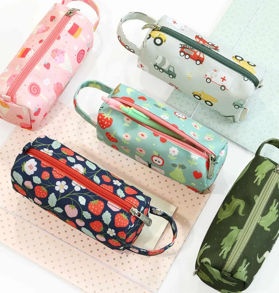 A Little Lovely Company Voertuigen etui lichtblauw polyester