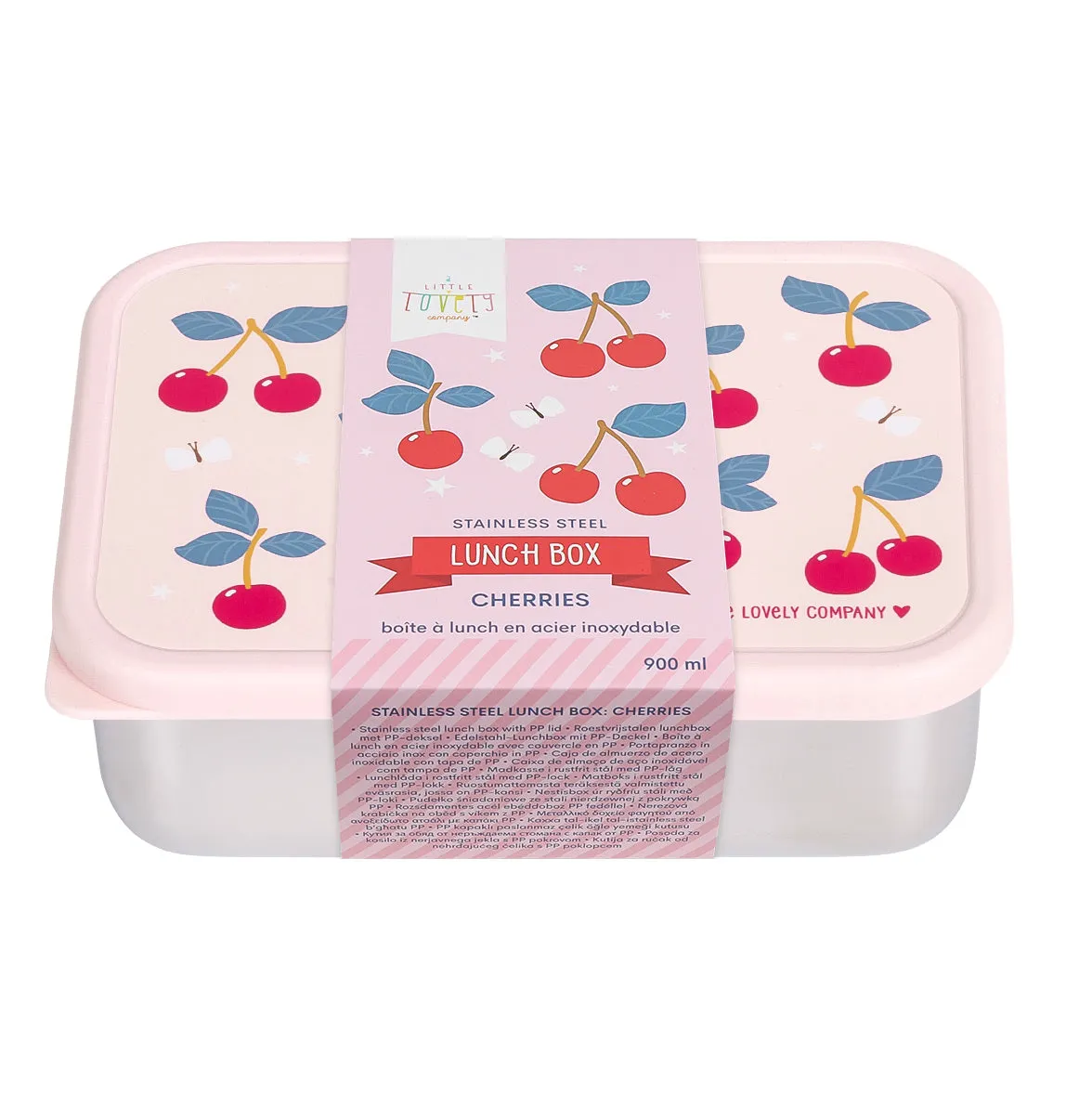 A Little Lovely Company Kersen RVS lunchbox vaatwasserbestendig