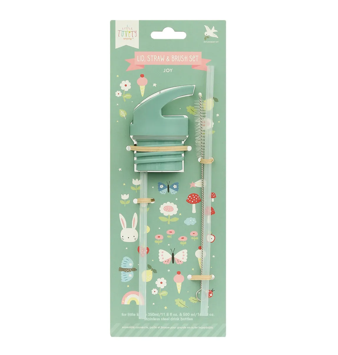 A Little Lovely Company Joy dop rietje borstel set 350/500 ml