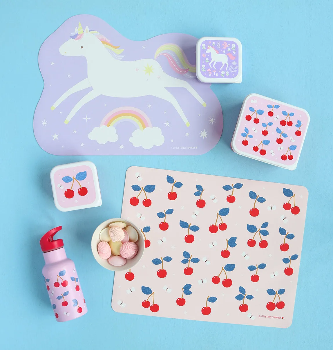 A Little Lovely Company Jumping unicorn placemat vinyl lila