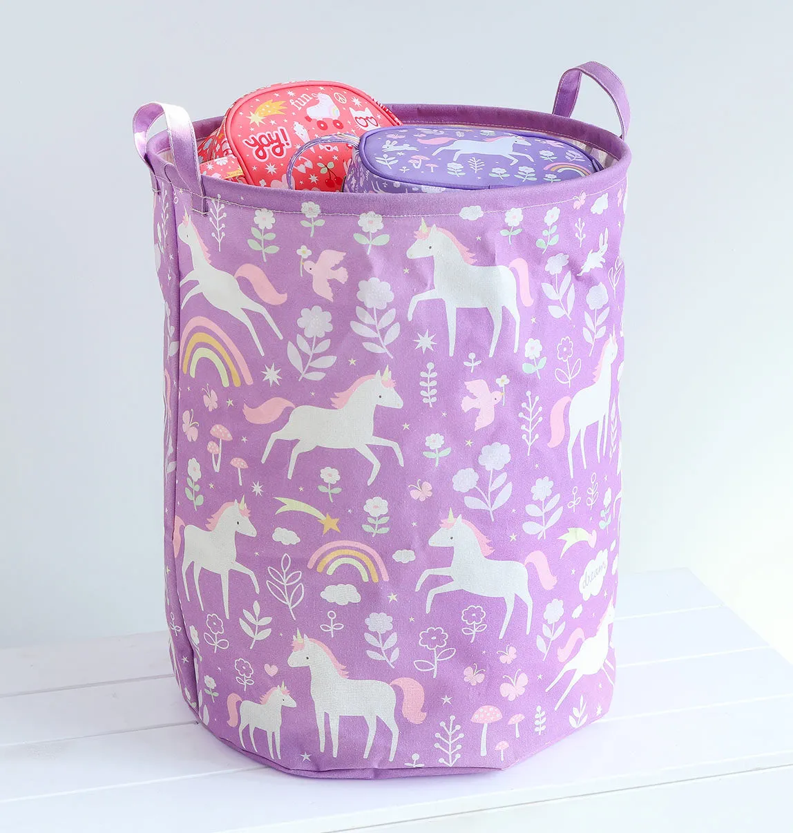 A Little Lovely Company Unicorn Dreams opbergmand katoen paars