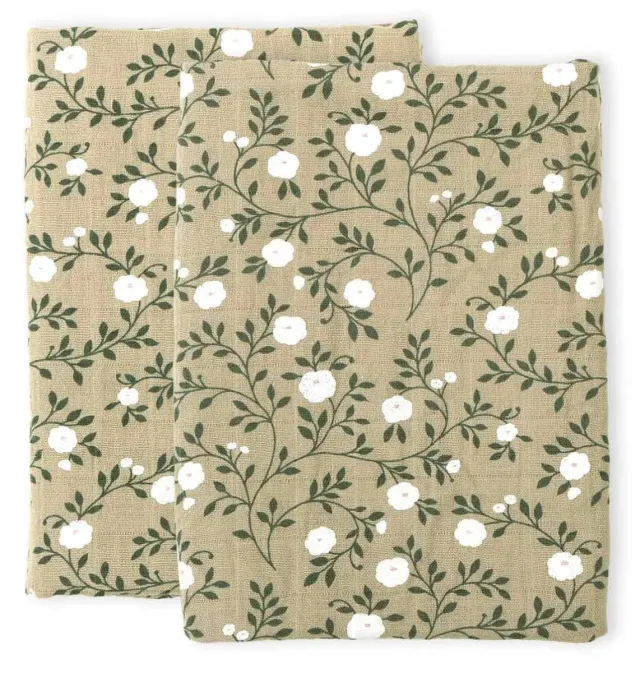 A Little Lovely Company Bloesem Hydrofiele Doek 2-pack Salie