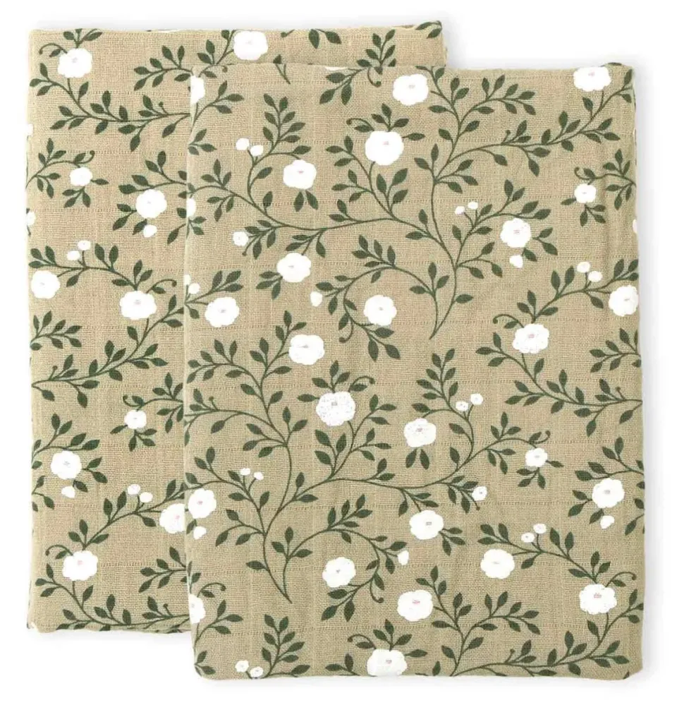 A Little Lovely Company Bloesem Hydrofiele Doek 2-pack Salie