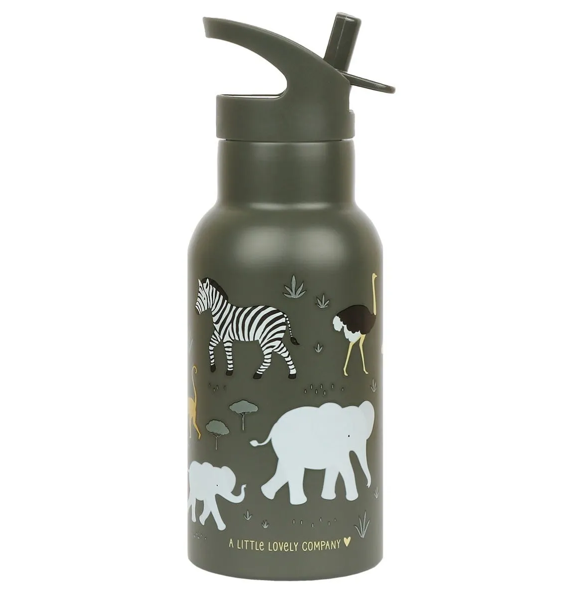 A Little Lovely Company Savanne drinkfles RVS 350 ml grijs