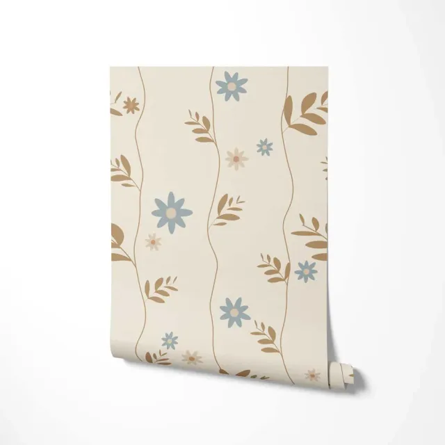 Little Amour Daisy bloemenbehang blauw 1 rol madelief