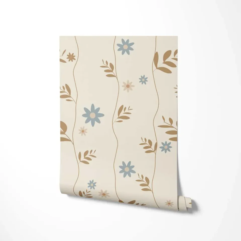 Little Amour Daisy bloemenbehang blauw 1 rol madelief