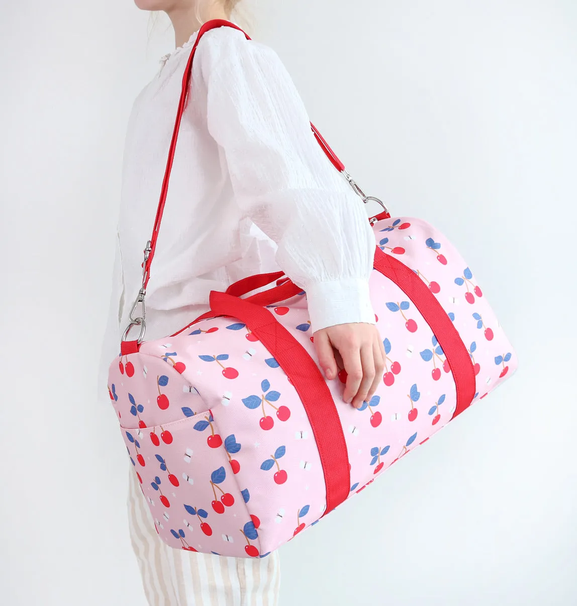 A Little Lovely Company Kersen weekendtas roze handbagage