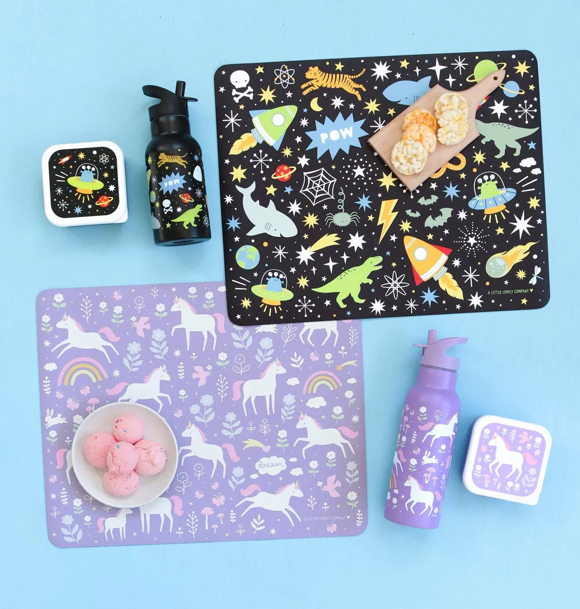A Little Lovely Company Placemat Unicorn Dreams vinyl paars