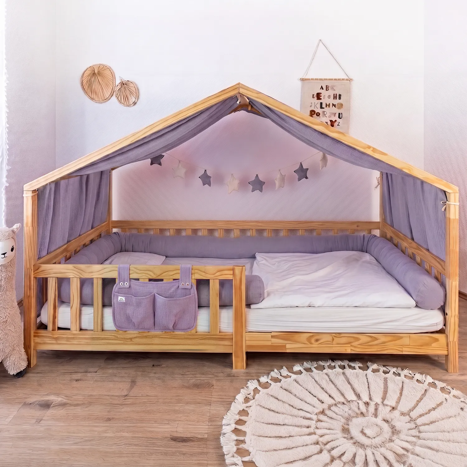 Lilimaus Hausbett Himmel Set huisbedset 4-delig muslin