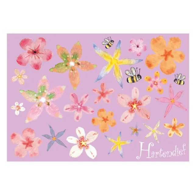 Hartendief Bloemenweide muursticker 21 bloemen bijen