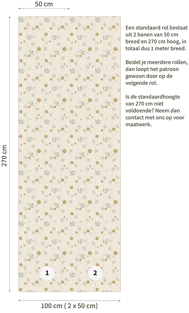 Little Amour Daisy bloemenbehang oker 1 rol madelief