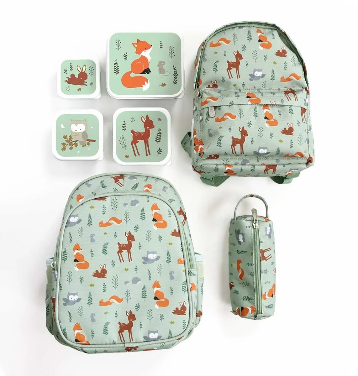 A Little Lovely Company Bosvriendjes lunchbox set 4 stuks