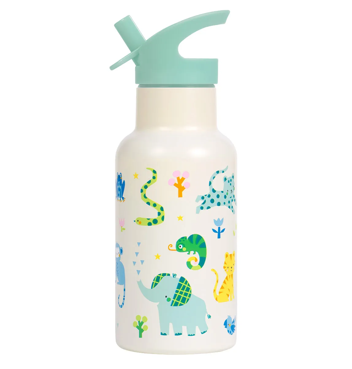 A Little Lovely Company Jungle RVS drinkfles 350 ml dubbelwandig
