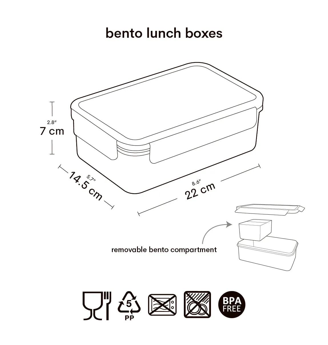 A Little Lovely Company Bloementuin bento lunchbox lila met vakken