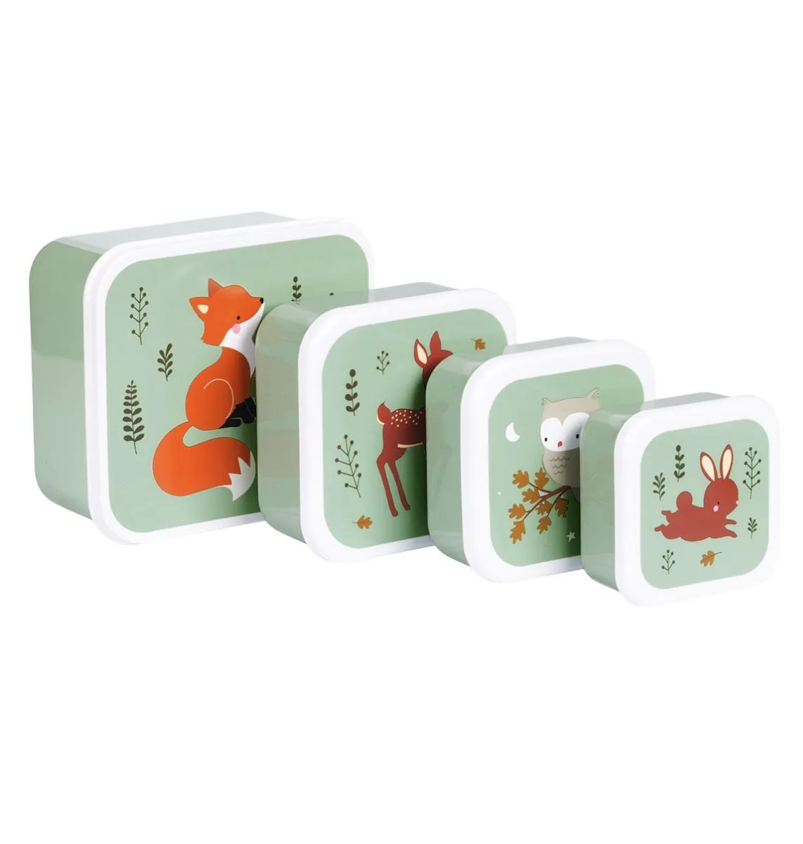 A Little Lovely Company Bosvriendjes lunchbox set 4 stuks