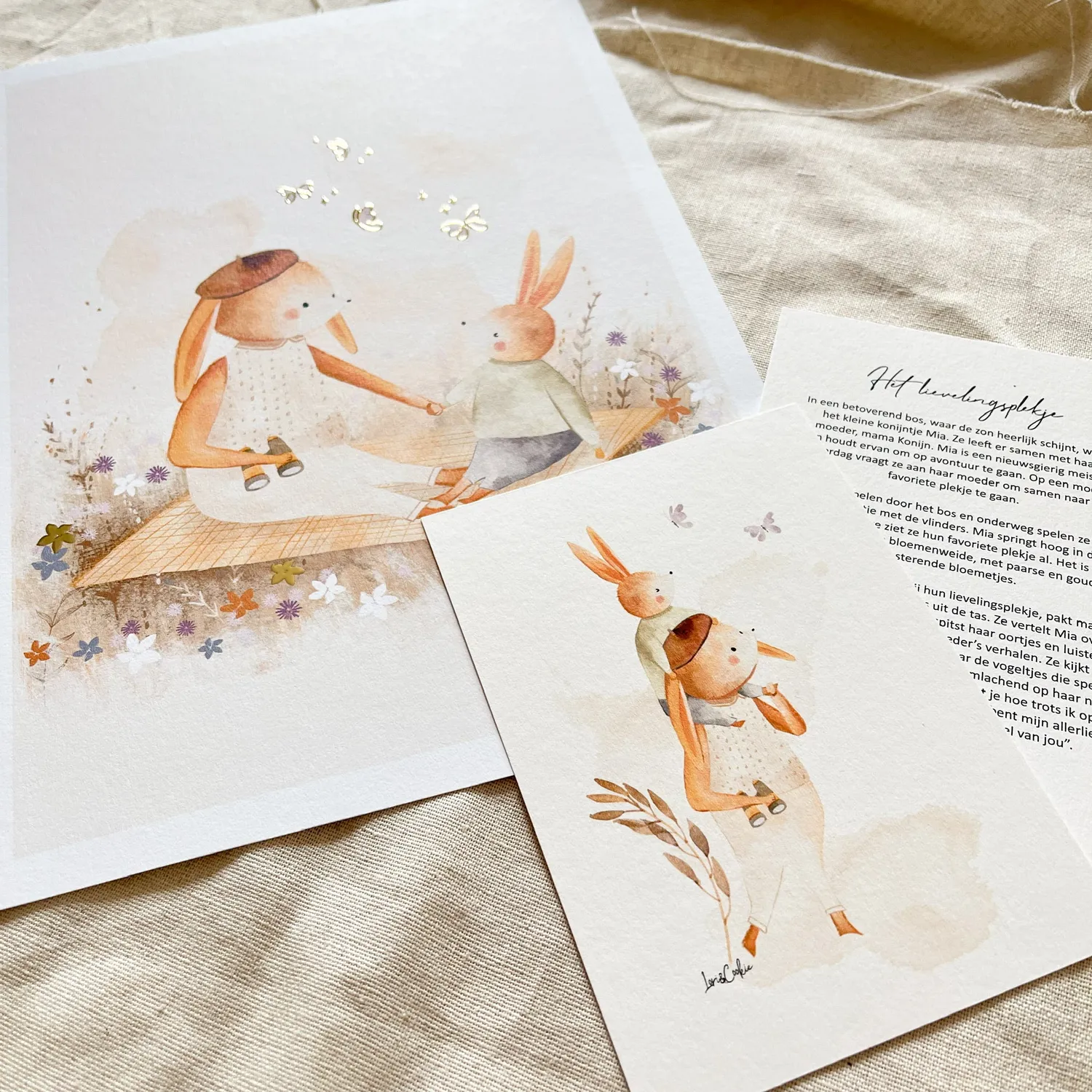 Lori & Cookie Kidsdeco Ijsco kar poster set van 3 goudfolie A4