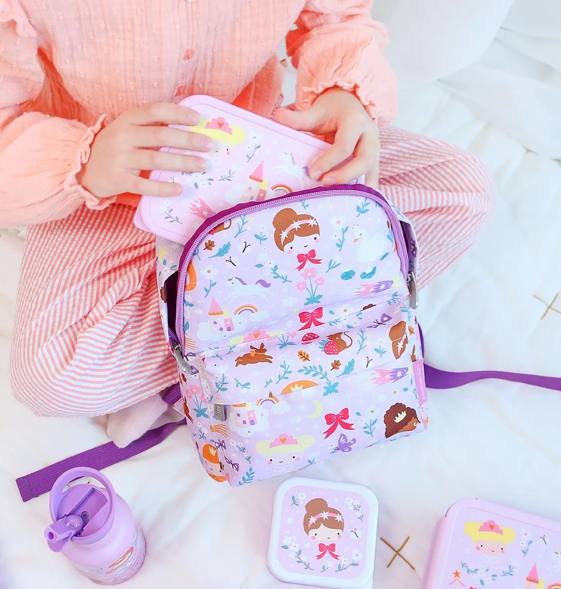A Little Lovely Company Prinsessen lunchbox RVS lichtgewicht
