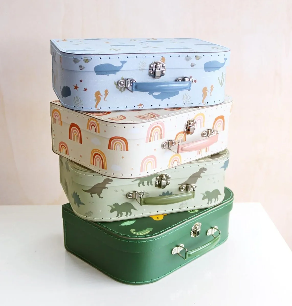 A Little Lovely Company Oceaan kofferset blauw 2 stuks karton