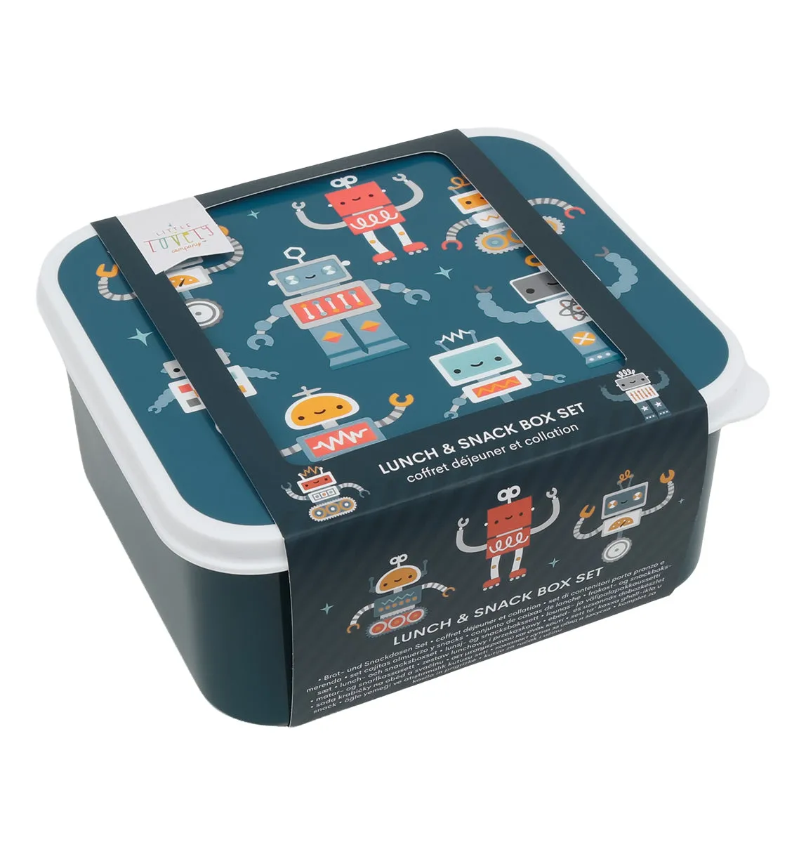 A Little Lovely Company Robots lunch snackbox set 4-delig