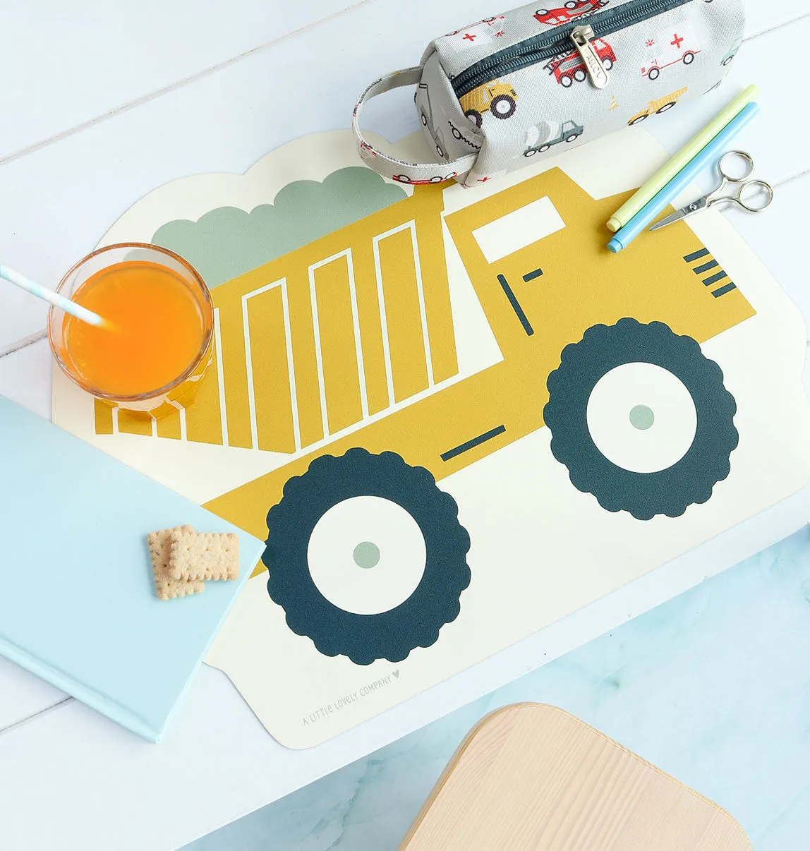 A Little Lovely Company placemat kiepwagen vinyl geel antislip