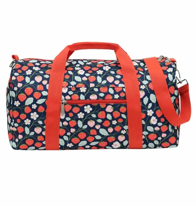 A Little Lovely Company Aardbeien weekendtas blauw handbagage