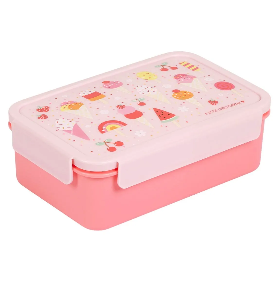 A Little Lovely Company IJsjes bento lunchbox roze met vakjes