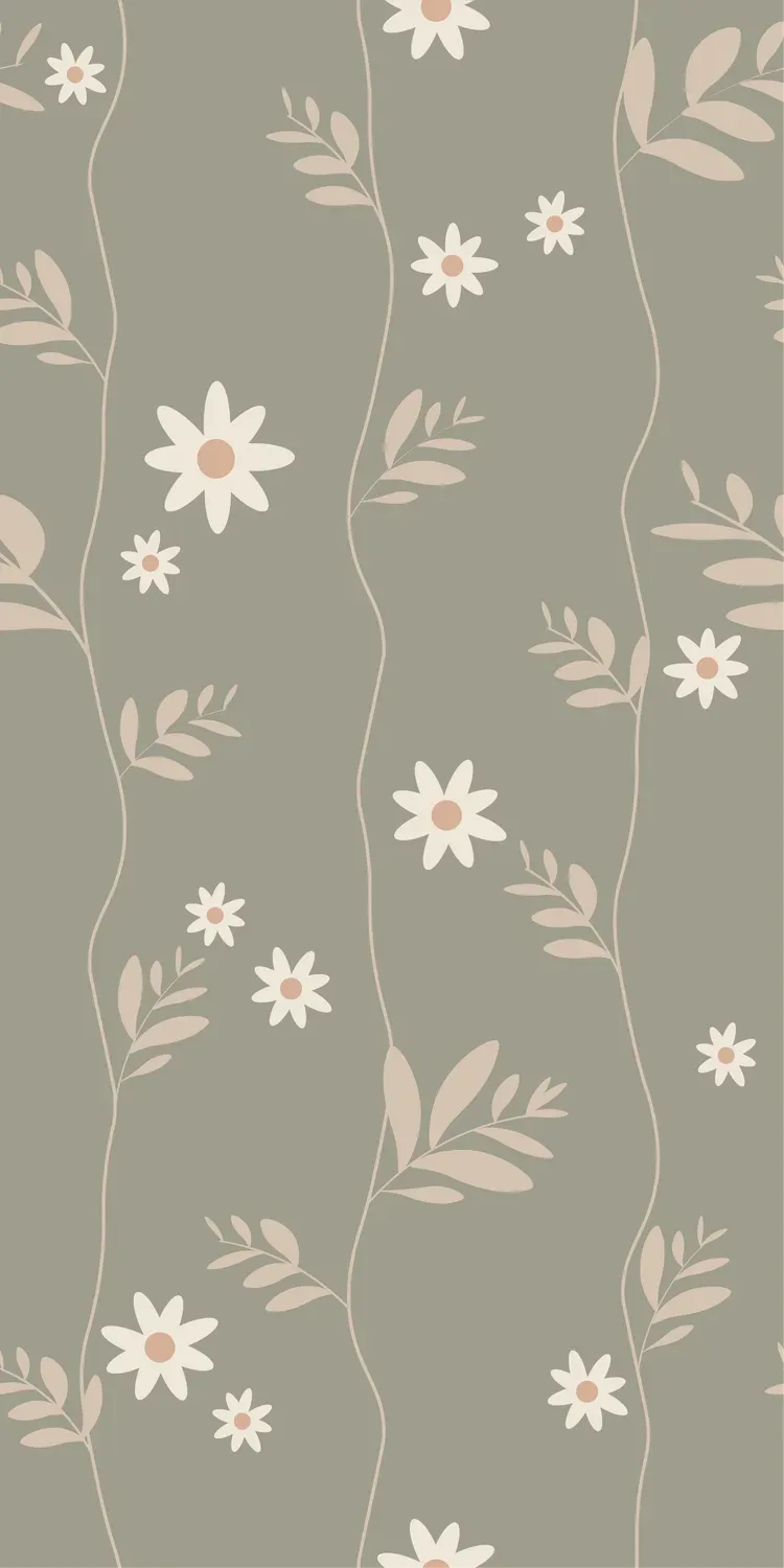 Little Amour Daisy behangstaal groen kinderkamer