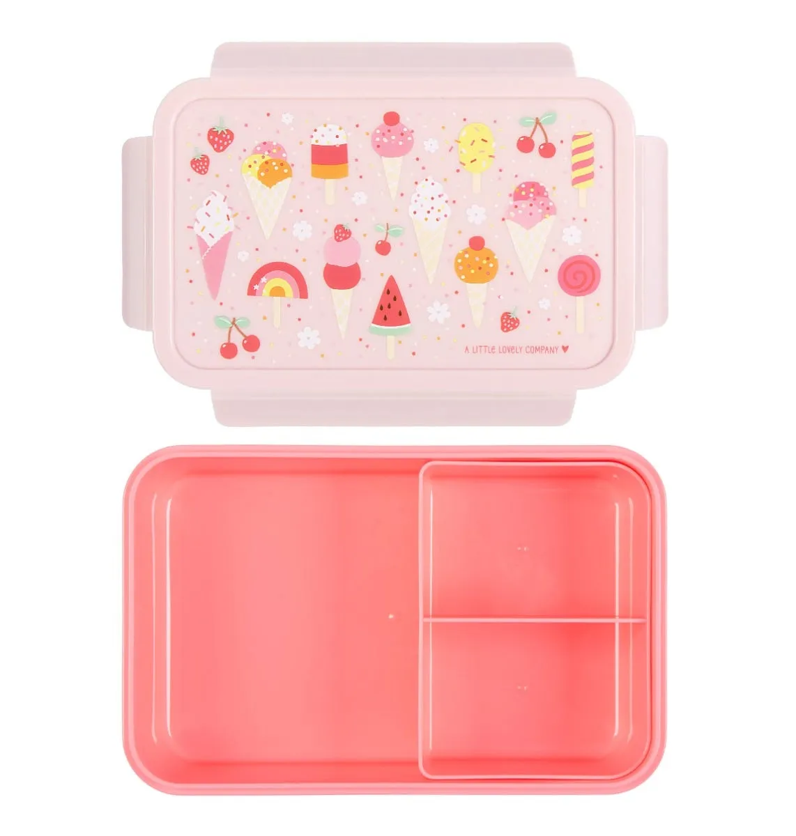 A Little Lovely Company IJsjes bento lunchbox roze met vakjes