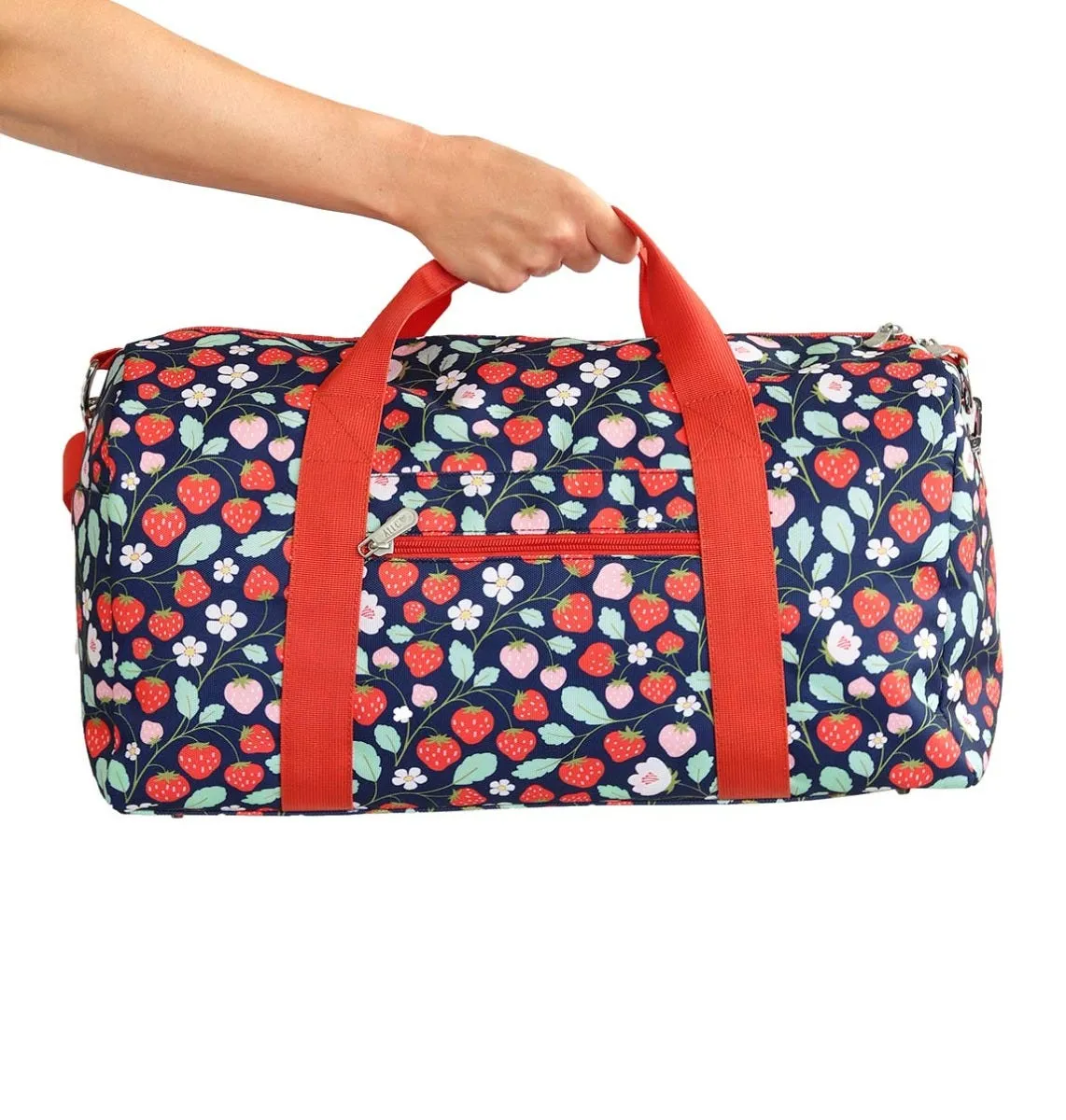 A Little Lovely Company Aardbeien weekendtas blauw handbagage