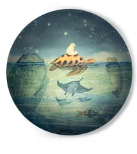 Hartendief Turtle Dream wandlamp stof 45 cm onderwater