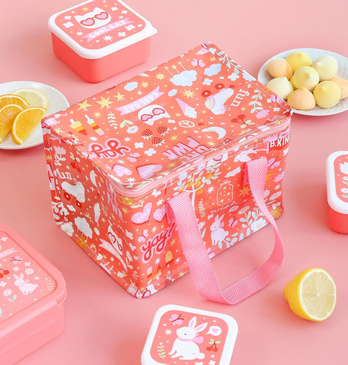 A Little Lovely Company Fun koeltasje koraalroze gerecycled