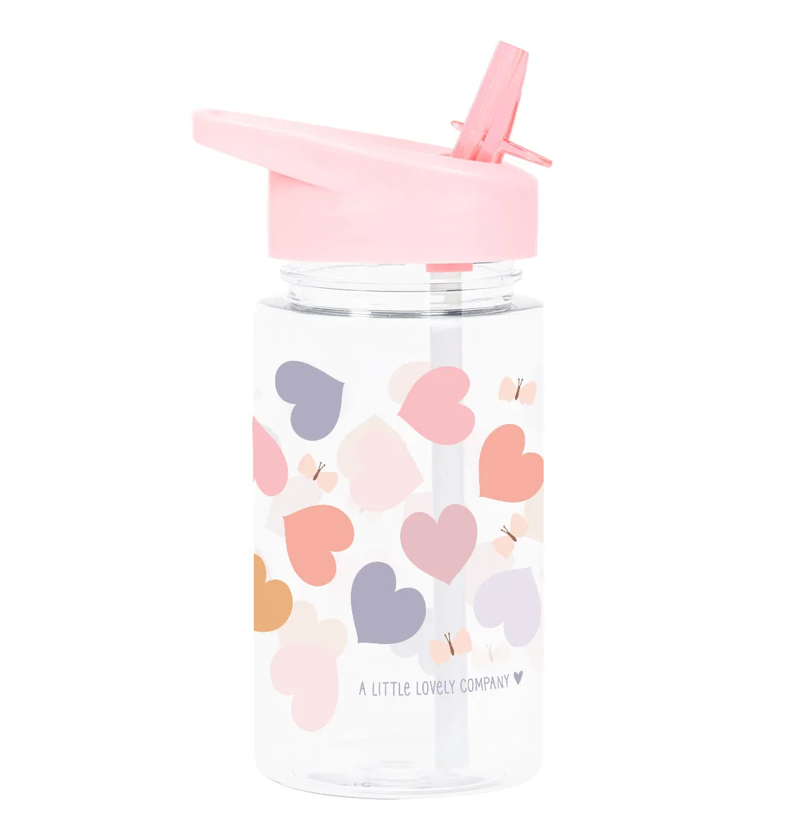 A Little Lovely Company Hartjes drinkfles 450 ml tritan
