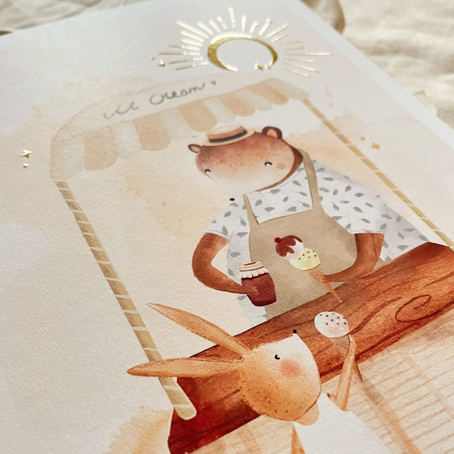 Lori & Cookie Kidsdeco De IJsco Kar poster goudfolie A4 vrolijk zomer