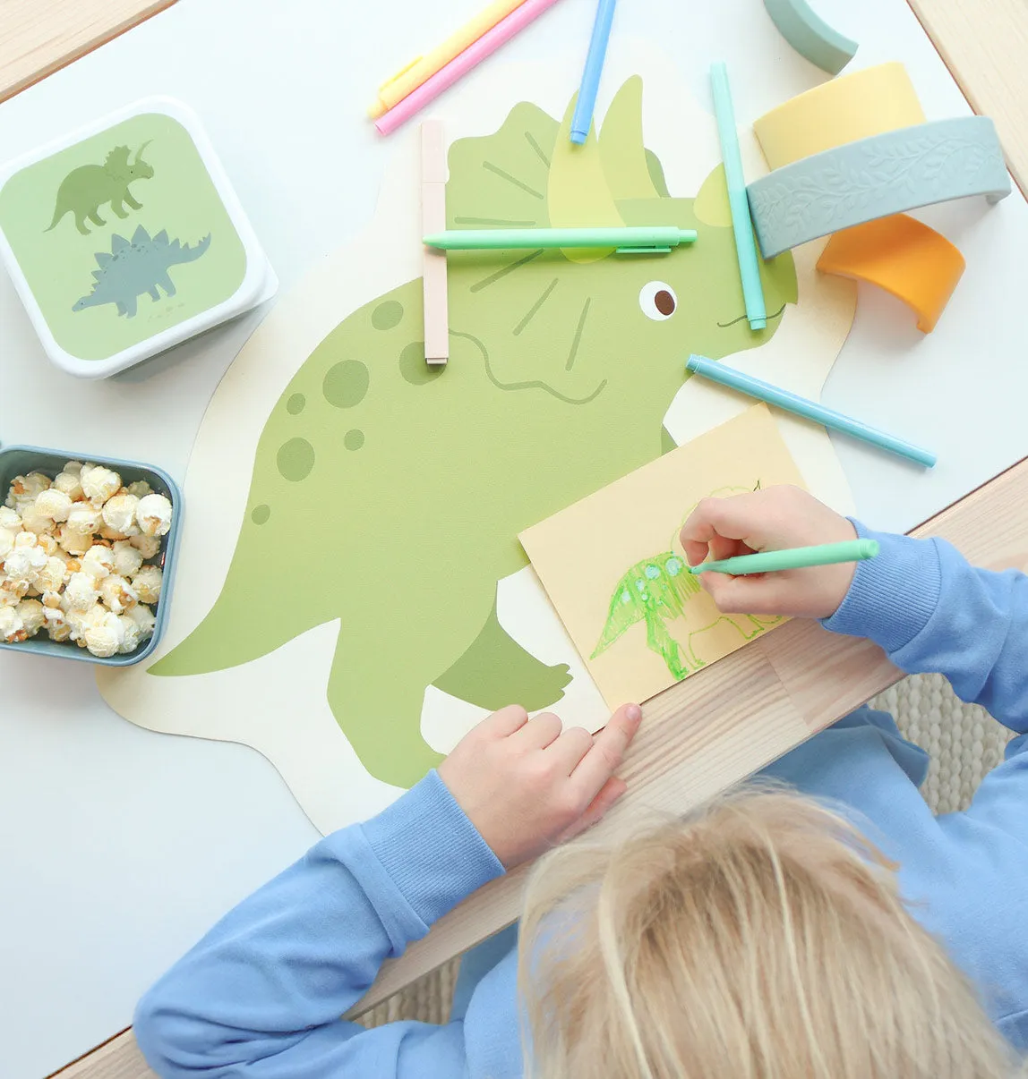 A Little Lovely Company Kleine dinosaurus placemat vinyl