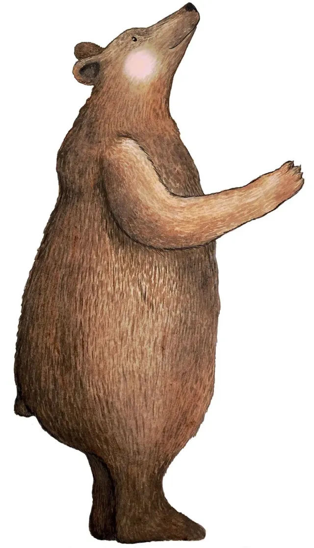 Hartendief Bear muursticker 96 cm aquarel beer
