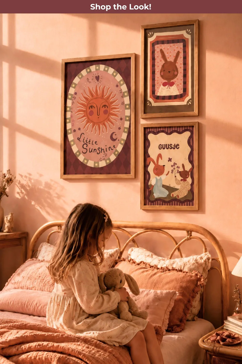 Lori & Cookie Kidsdeco Vrolijke zon poster A3 goudfolie
