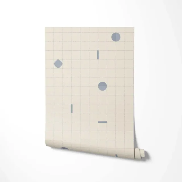 Little Amour Playful Grid behang blauw 1 rol