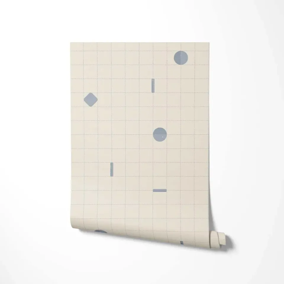 Little Amour Playful Grid behang blauw 1 rol