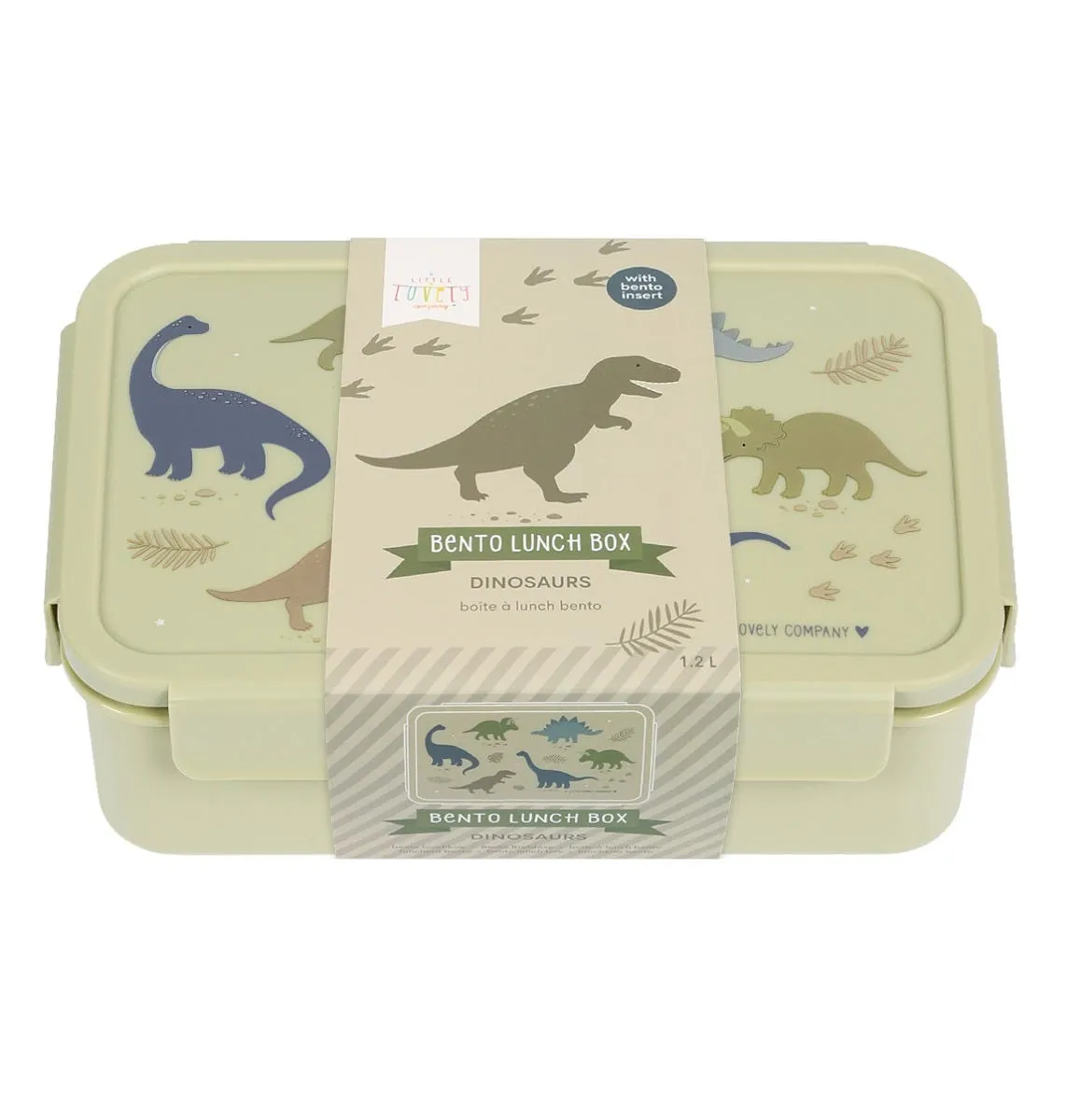A Little Lovely Company Dinosaurussen bento lunchbox groen