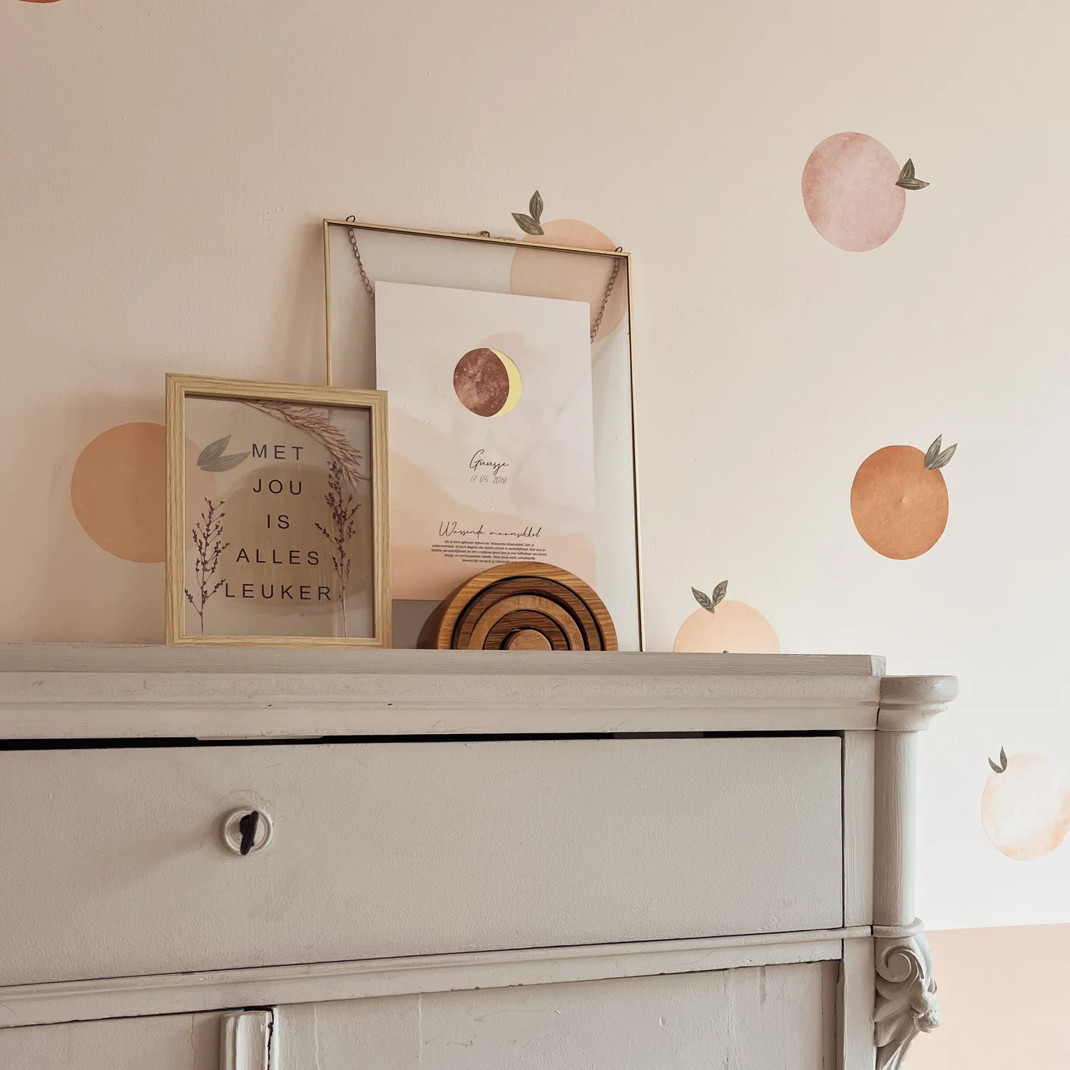 Lori & Cookie Kidsdeco Maanposter Terra A4 met naam goudfolie