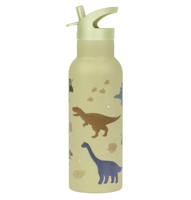 A Little Lovely Company Dinosaurussen XL RVS drinkfles 500 ml