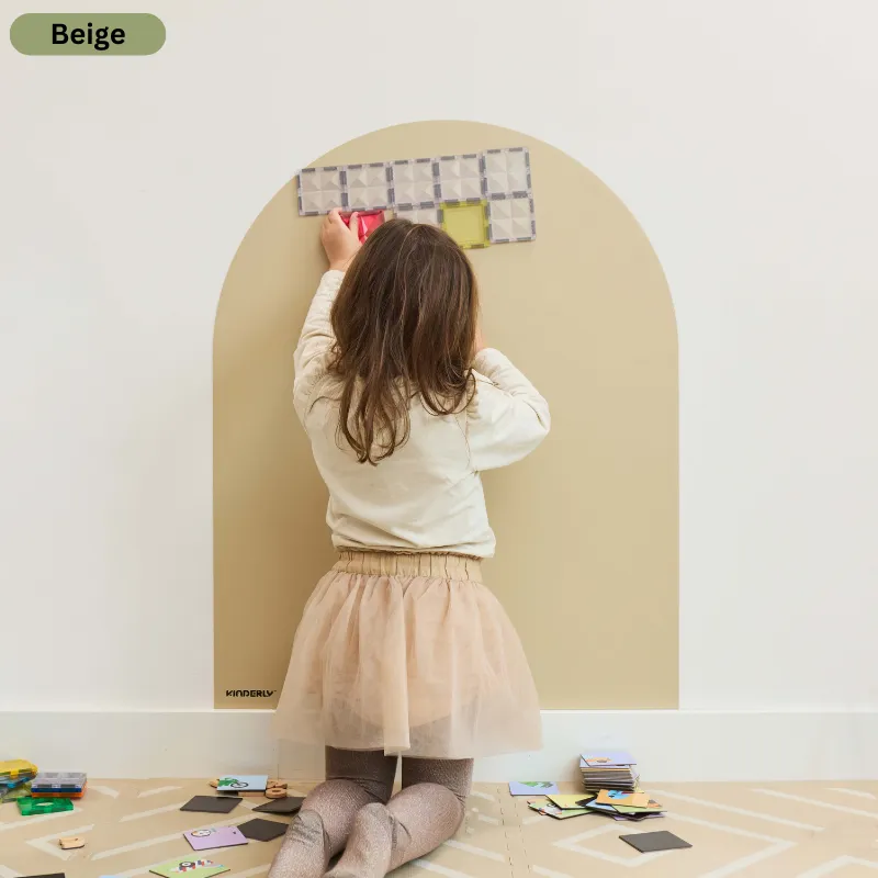 Kinderly Baby Magnetisch Behang Beige verwijderbaar met krijt