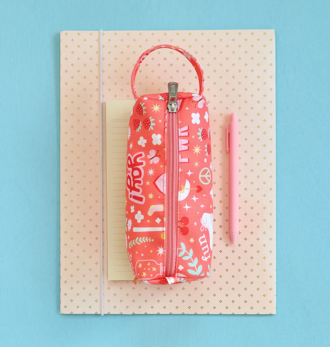 A Little Lovely Company Fun etui koraalroze gevoerd
