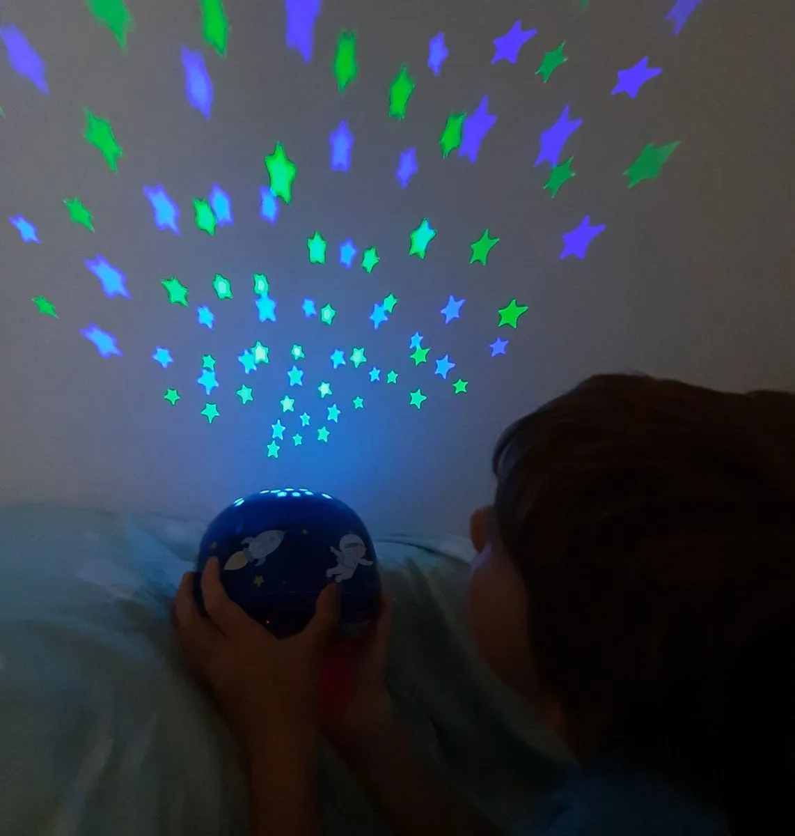 A Little Lovely Company Ruimte projectorlamp donkerblauw met timer
