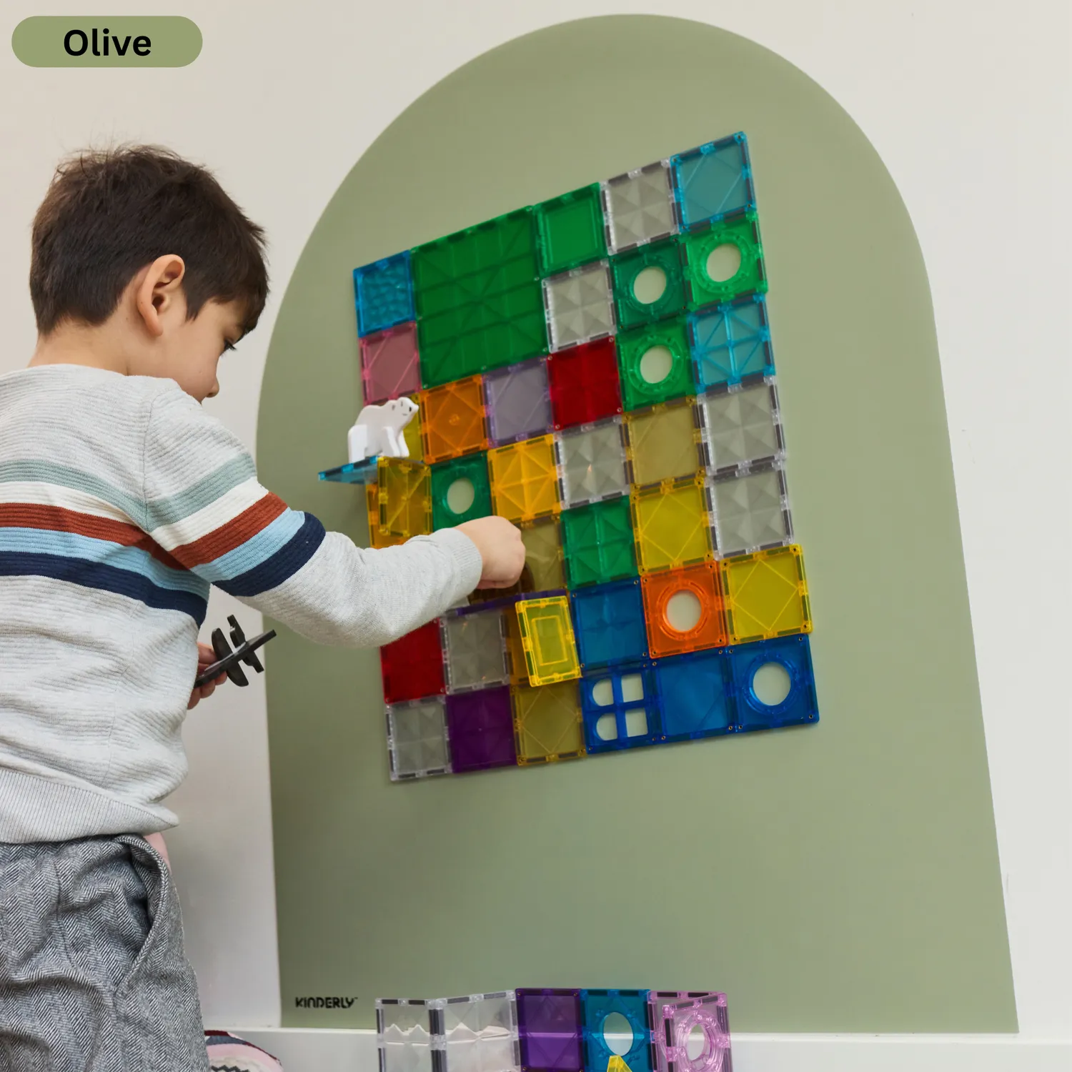 Kinderly Baby Magnetisch Behang Olijf verwijderbaar met krijt